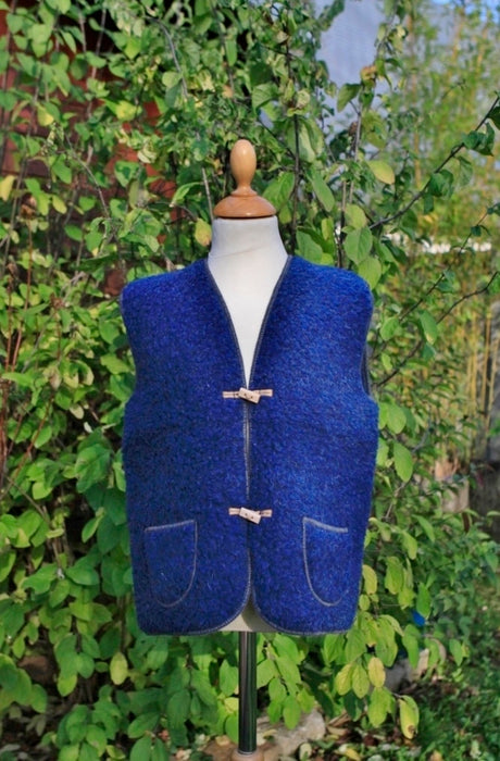 GILET ENFANT laine mérinos BLEU MARINE
