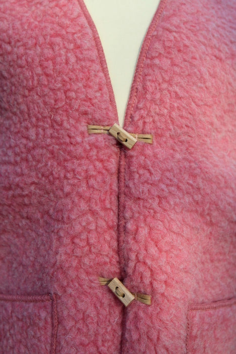 GILET ENFANT laine mérinos ROSE