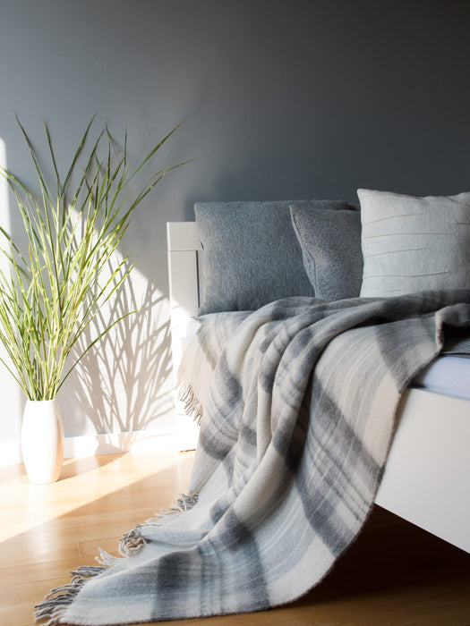 Grand PLAID en laine mérinos à carreaux